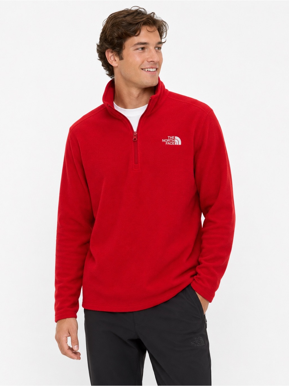 The North Face TKA 100 Glacier 1/4 Zip Fleece Pullover Red Men’s Medium